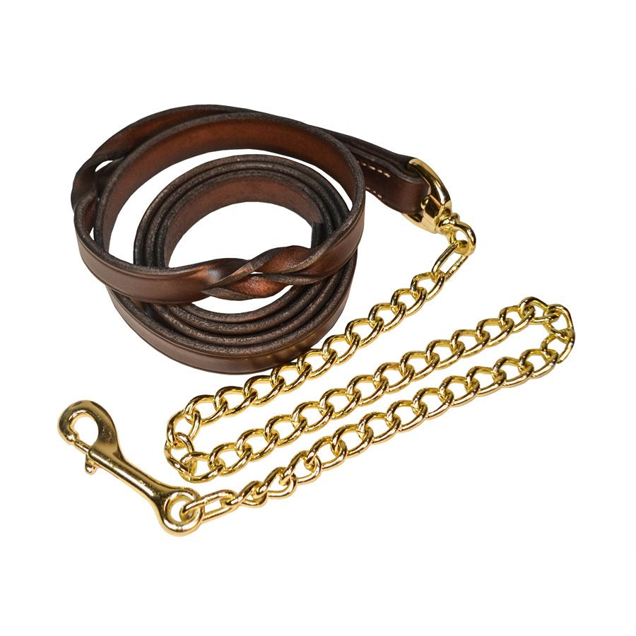 Longe En Cuir Marron Avec Chaînette Et Mousqueton, Pour Cheval, Occasion
