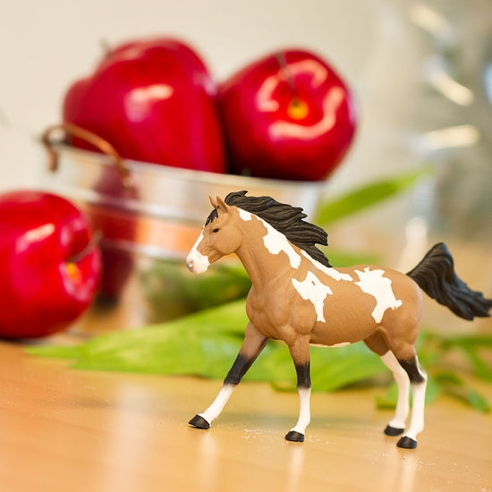 Pinto Mustang Stallion – Figurine Cheval Miniature – Collection – Dès 3 Ans