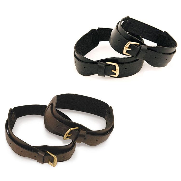 No Fuss Leather Garter Straps Brown / X-Small