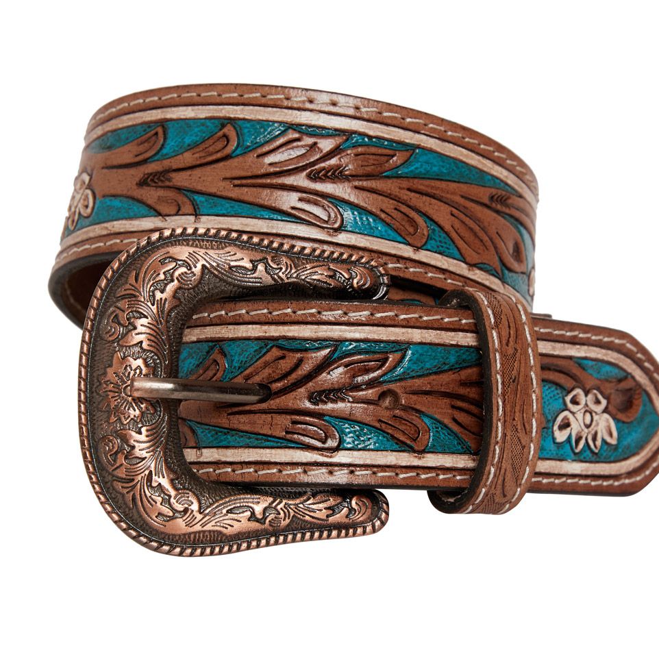 Hand-Tooled Leather Belt – Horse Cents Tack Shop display picture 2